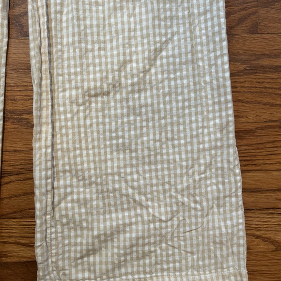 Wide Leg Gingham Pants in Cream - Picture 2 of 10